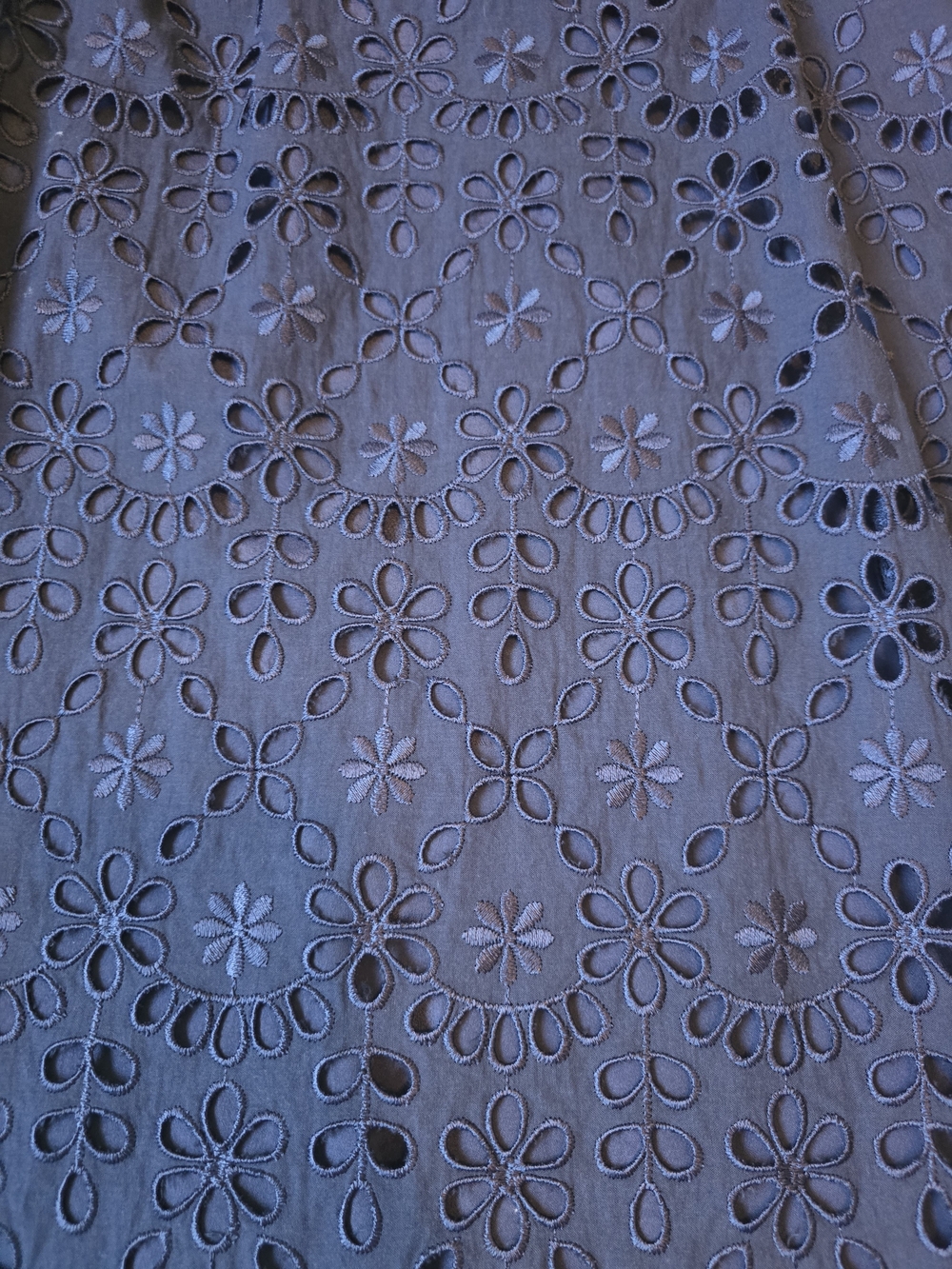 J.Crew Dress Womens 10 Navy Mahalia Embroidered Eyelet Midi Cottagecore Coastal - Picture 8 of 8